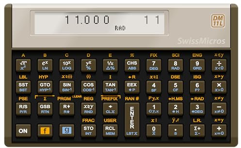 SwissMicros DM11L RPN Calculator – HP 11C Software, Grade 1 Titanium Casing, Voyager Layout, & Programmable Functions