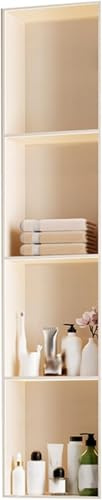 CucCe Nicho de Acero Inoxidable, No se requieren Azulejos Nichos con estantes Nichos de Almacenamiento for baño Estante de Ducha Empotrado(Bianco,28x120cm)
