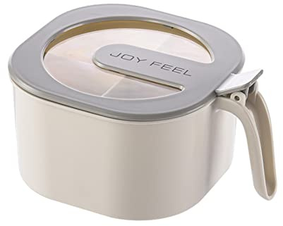 Wakects 4 i 1 Kryddbehållare PP och PS Kryddask med 4 Skedar Genomskinligt Lock 14 X 8 Cm för Köksmatlagning Camping BBQ (Vit)