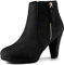 Allegra K Damen-Stiefeletten mit seitlichem Reißverschluss und niedrigem Plateau und klobigem Absatz Schwarz 39