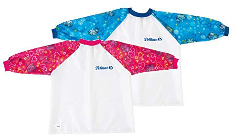 Pelikan Malschürze mit Klettverschluss (ohne Zubehör, Blau & Rot)