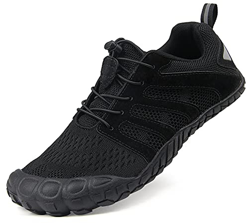 Oranginer Women's Barefoot Running Zero Drop Minimalist Walking Shoe Cross Training Squatting Fitness Cardio Gymnastic HIIT Shoe Black Size 5.5