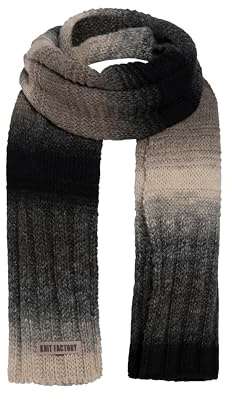 Knit Factory - Mace Halsduk - Black/Beige - 220x60 cm