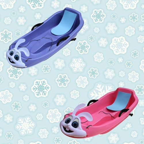 Children's Sled, Sled with Backrest, Sled with 2 Handles and Drawstring, Thicker Winter Sled