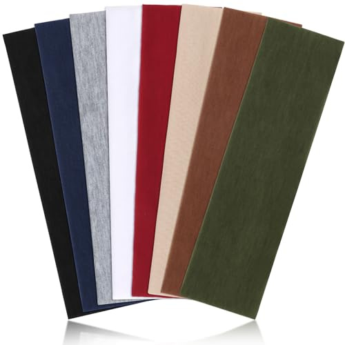 DRESHOW Haarband Damen Sport Dünn Stirnband Damen Baumwolle Haarbänder Elastisch Headband Antirutsch Haarband Yoga Laufen 8 Stück