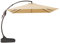Grand patio Sonnenschirm Quadrat 300cm mit Schirmständer, Gartenschirm mit Volant, Neigungswinkelverstellung, UV-Schutz UPF 50+, Marktschirm mit Kurbel, für Garten, Balkon, Terrass (Beige)