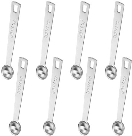 8Pcs 1/4 Teaspoon (1/4tsp, 1.25 Ml, Tad) Single Teaspoon Measuring Spoon Stainless Steel Measure Spoons Only