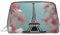 Beauty case in pelle dorata, con stampa Torre Eiffel, organizer da viaggio per cosmetici, con manico e cerniera, perfetta per l'uso quotidiano, Oro, Taglia unica