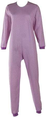 Confezioni_Emy Pyjama intégral médical unisexe – Grenouillère adulte coton 100% – Pyjama dos zip seniors – Vêtements gériatriques confortables Made in Italy