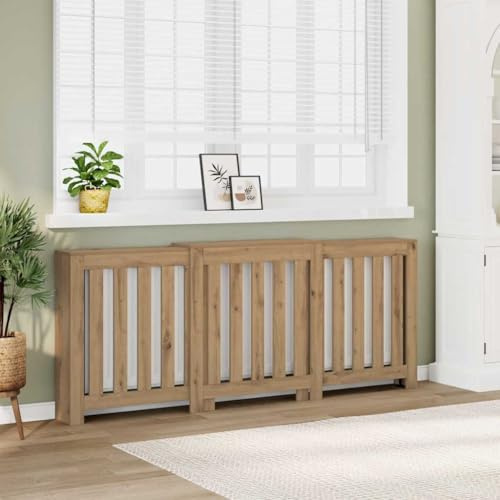 Frdhee Large Radiator Cover Grill Shelf Cabinet,Radiator Cover Artisian Oak 205x21.5x83.5 cm Engineered Wood,Use for Living Room Home Bedroom,Easy to Assemble