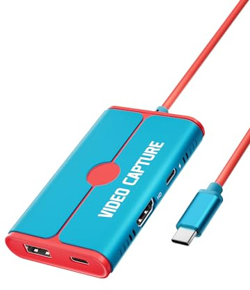 Lemorele USB‑C Video Capture Dock with HDMI Loop‑Out, 1080P@60Hz, 100W PD Charging, Plug and Play for Nintendo Switch/Steam Deck/Phones/Tablets, OBS Compatible