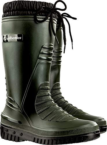 ALBATROS ARKTIS Winter Gummistiefel gefüttert - Größe 45 – wasserdichte Regenstiefel Damen und Herren – hohe Stiefel für Garten, Wald, Stall & als Jagd Schuhe – Outdoor Schuhe warm - grün