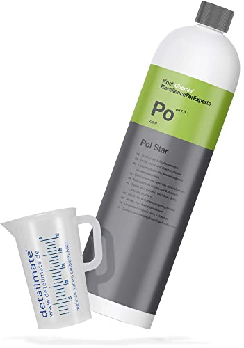 detailmate Kit de nettoyage intérieur Koch Chemie Pol Star pour textile, cuir et alcantara 1 l - Verre gradué de 50 ml, résistant aux produits chimiques