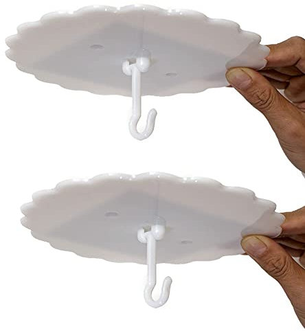Lot de 2 crochets de plafond en forme de dôme super colle – Moustiquaire et auvent de lit (17,8 cm, 2 ensembles) – Installation facile, sans clous