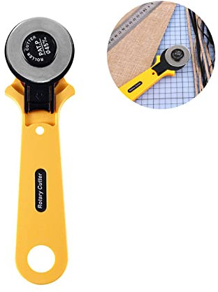 Stoffschneider,Rollschneider,Edelstahl Stoffschneider,Stoffschneider,Zum präzisen Schneiden Geeignet zum Quilten und Schneiden von Stoffen Papier Leder (Klingendurchmesser 45 mm)