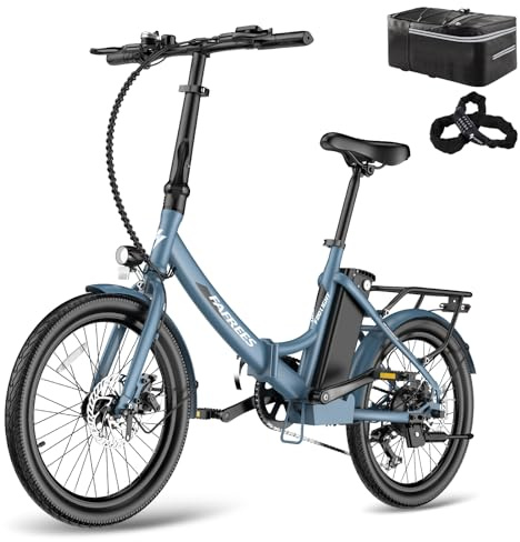 Fafrees F20 LIGHT Electric Bike, 20 Inch Folding Electric Bicycle for Adults, 16.75Ah/603Wh Removable Battery E-bike, 7 Speed, 250W Motor Electric Mountion Bike, Range 90-120KM (Blue)