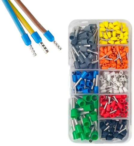 Aderendhülsen Set,400 Stück Kabelschuhe Aderendhülsen,Isolierte Aderendhülsen Sortiment,Aderendhülse Set für Drahtverbindung,Zwillings Aderendhülse,Aderendhülsen Sortiment