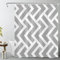 LB Grau und weiß gestreift Duschvorhang 120x175cm(BxH) Moderne Geometrie Antischimmel Wasserdicht Badezimmer Vorhänge, Abstrakt strukturiert Extra Kurz Polyester Stoff Bad Vorhang mit Haken