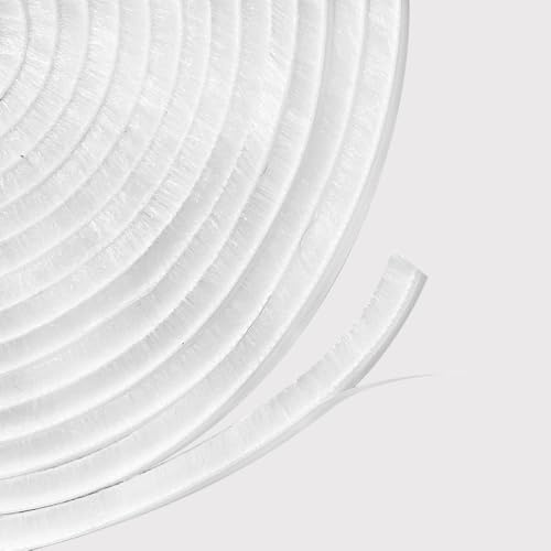 MARICATO Guarnizione a Spazzola, 6M Guarnizione Finestre Porta 9mm(L) X 5mm(P), Paraspifferi Spazzola Adesivo Per Mosche e dal Vento per Finestre e Porta Scorrevole, Isolamento Acustico - Bianco