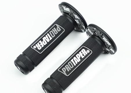 ll Motocross Grip,Universal Vintage Motorradlenker,Motorrad Griffe,22MM 24MM Motorrad Lenker Griffe,Wasserdicht und langlebig,Weichem Gummi Fahrrad Handgriffe (Grau)