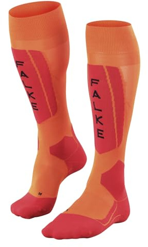 FALKE SK5 Expert M Kh seda hilo funcional finos cálidos 1 par, Calcetines de esquí Hombre, Naranja Flash Orange 8034 Trend, 44-45