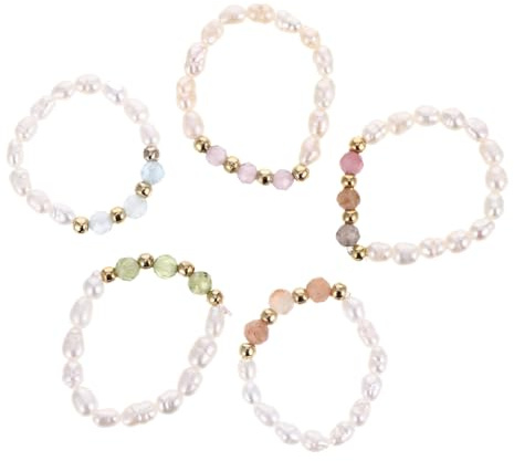 FRCOLOR Lot De 3 Bagues En Perles De Rocaille Bijoux Tendance Pour Femmes Bagues Faites À La Main Bijoux Pour Filles Tendance Pour Femme De Doigt