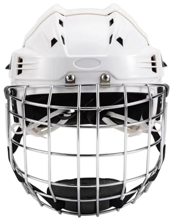 LeeQinersw Casco de Hockey Casco para Patinaje Accesorio Deportivo Casco Ajustable con Almohadilla Interna Protección Adecuado para Deportes de Contacto, Blanco, 52cm a 58cm