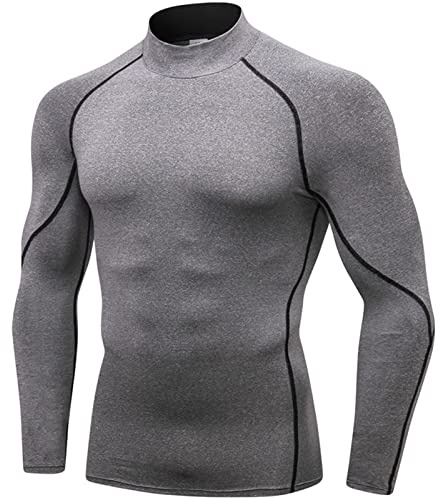 SANANG T-Shirt a Maniche Lunghe da Uomo con Strato Compressivo Sottovuoto ad Asciugatura Rapida e Strato di Base 1058