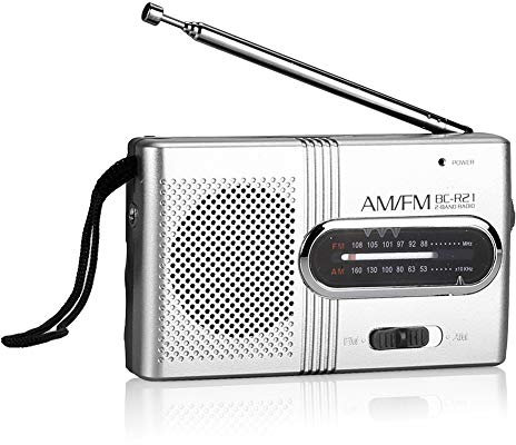 Pywee Concernant Le BC R21 Mini Portable AM ​​FM Radio de Poche Récepteur Mondial Antenne télescopique Radio Haut-Parleur alimenté par Batterie