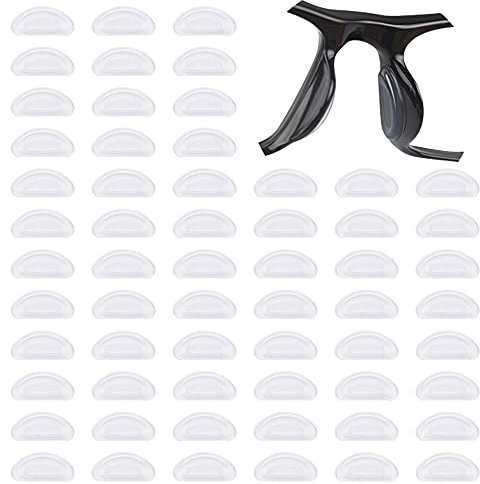 Chudian 60pares Almohadillas Gafas Nariz de Silicona Suave Nariz Almohadillas Adhesivas Almohadillas Nariz para Gafas Anteojos y Gafas de Sol (Transparente)