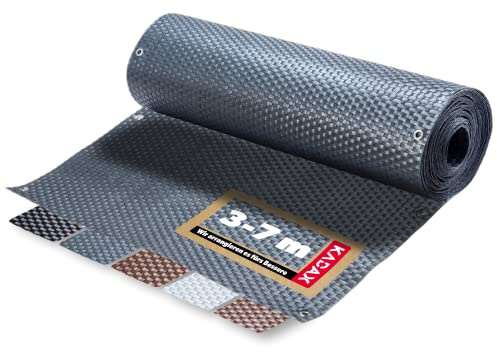 KADAX Sichtschutz für Balkon, Terrasse, Zaun, wetterfeste Sichtschutzmatte aus PE-Rattan, Balkonbespannung mit Kabelbinder, Sichtschutzzaun, Balkonverkleidung, Windschutz (1 m x 7 m, anthrazit)