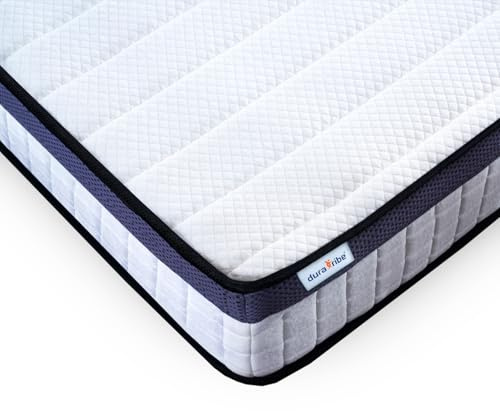 DURA TRIBE StarNap Hybrid EU Single Mattress Firm 23cm UK Made, with Memory Foam & Pocket Springs Single Bed Mattress Skin-Friendly, Extra Breathable Cover EU Single (90 x 200cm)