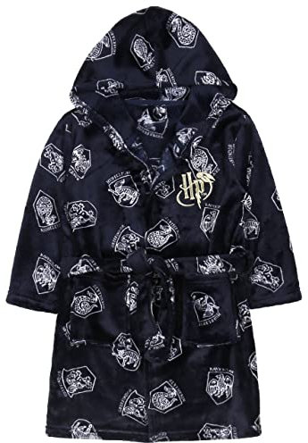 Harry Potter Boy Child Hooded Navy Fleece Bathrobe 3-4 Years