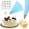 Piping Bags and Nozzles Set, 12 PCS Stainless Steel Nozzles with 2 Silicone Piping Bags 1 Converter, Reusable Icing Piping Bags and Nozzles for Decorating Cakes, Pastries, Cookies