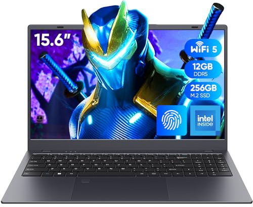 Coolby 15.6inch Laptop, 12GB RAM/256GB SSD, 1920x1080 IPS Display, Intel N95(Beats N5095) Quad Core Laptop Computer, Support Fingerprint, WiFi 5, BT