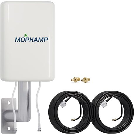 Mophamp MIMO LTE Router Richtantenne Dual-Polarisation 4G 5G 698-3800Mhz 2x10m Kabel passend zu Router Huawei Vodafone Telekom Speedport Speedbox O2 FritzBox LTE TP Link Teltonika