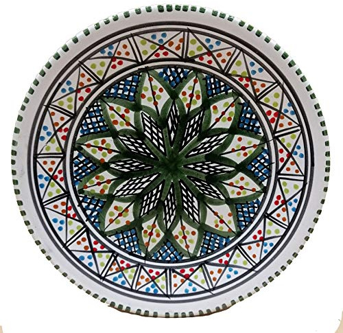 Generico Piatto Piano Decorativo in Ceramica Tunisina, Dipinto a Mano per Portate Eleganti 0411201203