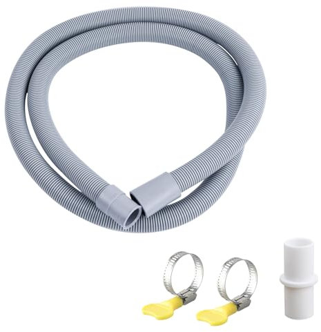 Ablaufschläuche Abwasserschlauch Ablaufschlauch Geschirrspüler Verlängerung Set Ablaufschlauch Verlängerung Schlauch inkl Schlauchverbinder und 2 Schlauchschellen (2m, Universal, 4, 1)