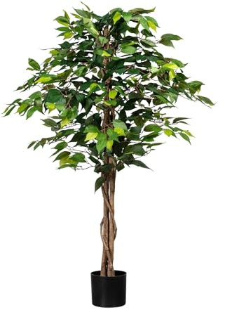 Ficus Benjamini - Pianta Artificiale Ficus - Pianta Artificiale da Interno, Ficus Finta - Arte Ficus - Vero tronco in legno
