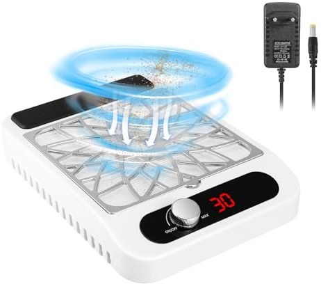 Gxpjycfob Aspiratore Unghie Professionale 80W, Aspiratore per Unghie con Filtro e Cuscinetto, Collezionista di Polvere per Unghie per Manicure in Soggiorno o Casa Bianco