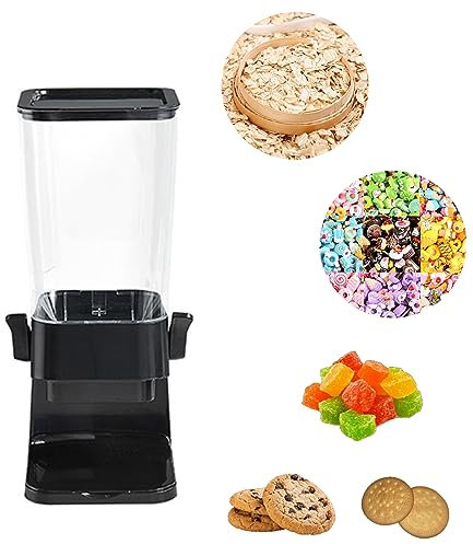 Dispensador de cereales de gran capacidad, dispensador de cereales para copos de maíz, frutas secas, copos de avena, escritorio de oficina, soporte para aperitivos, 42,2 x 17 x 17 cm