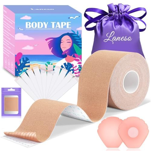 Laneso Remonte Sein Adhesif Boob Tape Soutien Gorge Invisible Adhesif 2 Cache Tetons Femme Invisible Auto-Adhesive 10 Fashion Clothing Tape Body Tape pour Bonnet A-E Gros Seins