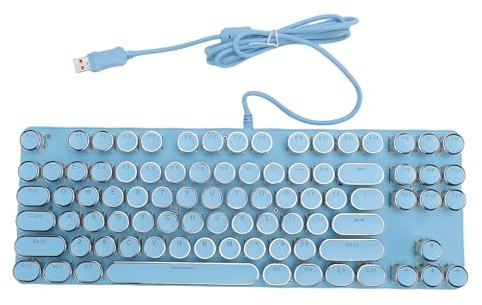 XUMIUZIY 87 Taste Mechanical Gaming Tastatur, RGB Hintergrundbeleuchtung, Blauer Schalter, Punk Style Schlüsselkaps, Wassersicher, Stecker Spielen USB für PC, Laptop, Kompakte Kabel (Blue)