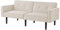 Multifunktionales 2-in-1-Sofabett mit verstellbaren Doppelrückenlehnen Zweisitzer Liegefunktion,Baumwoll-Leinen-Stoff,weiche Polsterung,hoher Sitzkomfort,stabile Holzbeine,leicht zu reinigen (Beige)