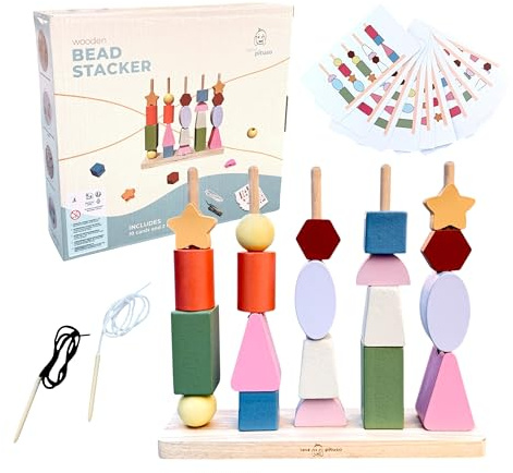 Bebé Pituso Juguete para Crianza Positiva | Juguete de Apilamiento y Clasificación Montessori de Madera | Colores Pastel Suaves para niños de 3,4 y 5 años con Piezas XXL y Bordes Redondeados