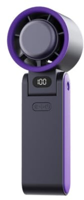 Hiseng Ventilateur Portable avec Plaque de Refroidissement, Mini Ventilo à Main Climatiseur Semi-conducteur, Rechargeable USB Type-C Petit Ventilateur Silencieux pour Bureau Voyage (Noir)