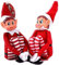 GLOW Wholesale Elfie (Junge) und Elvie (Mädchen) Set lustige und verspielte Elfen verhalten Sich schlecht Figur mit weichem Körper und Vinyl-Gesicht, 2er Set, rot