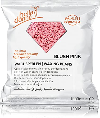 Bella Donna - Cera en perlas para depilación sin bandas y sin dolor, elástica y cremosa, 1 kg, blush pink