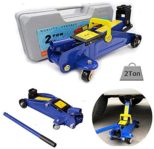 Feidak, cric Idraulico a Carrello da 2 tonnellate per Auto, furgoni, Garage, Officina, Sollevamento da 135 a 320 mm con Custodia per Il Trasporto