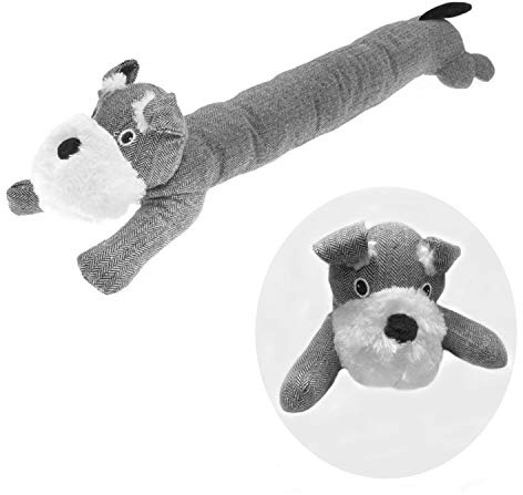 Draught Excluder for Door Stopper 90 cm Long Cotton & Sand Filling Heavy Weight Cushion decorative Velvety Soft Novelty Animals Draft Excluder- Bottom of Door with Hanging Loops (Schnauzer)